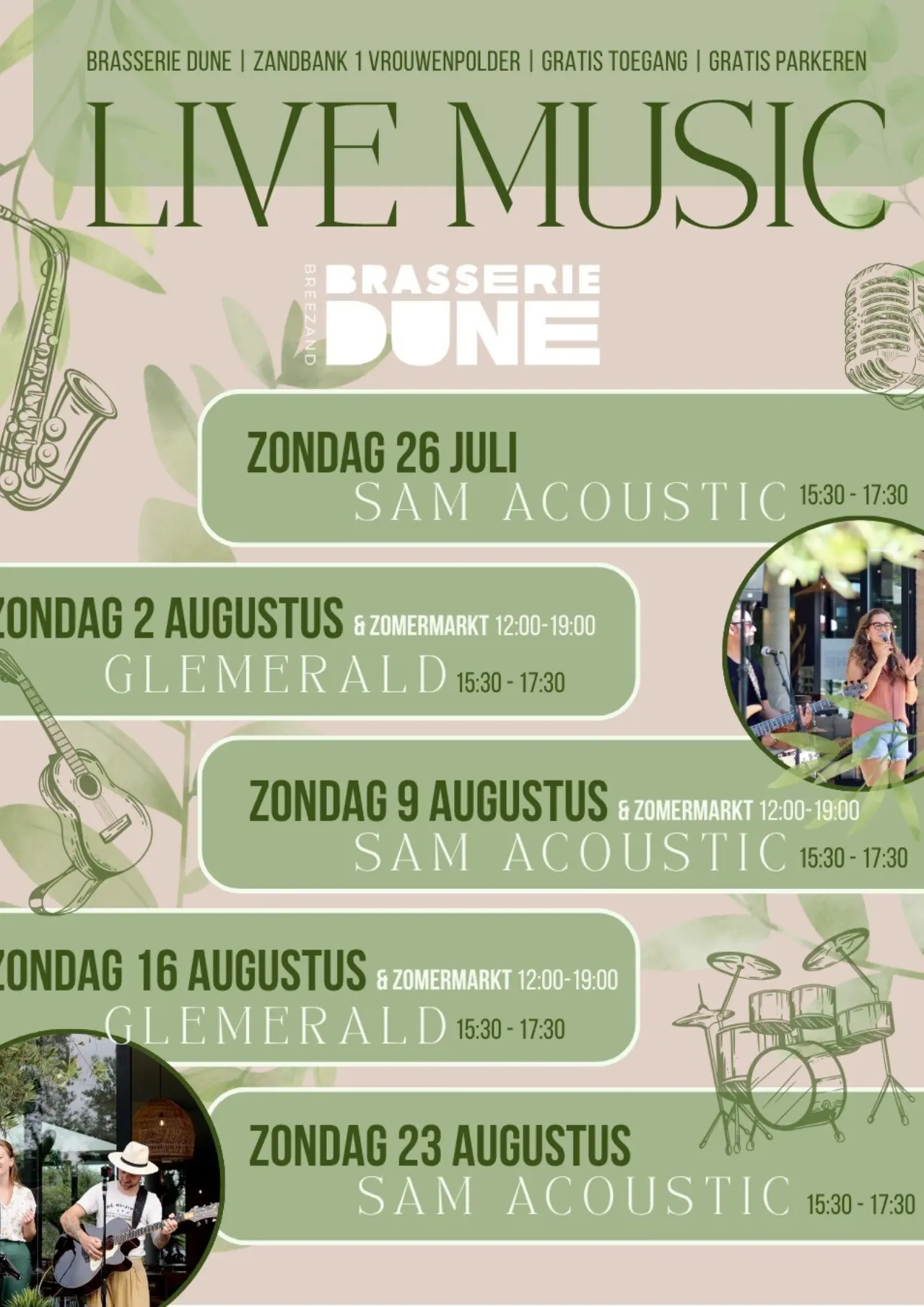Live muziek en zomermarkt 2026